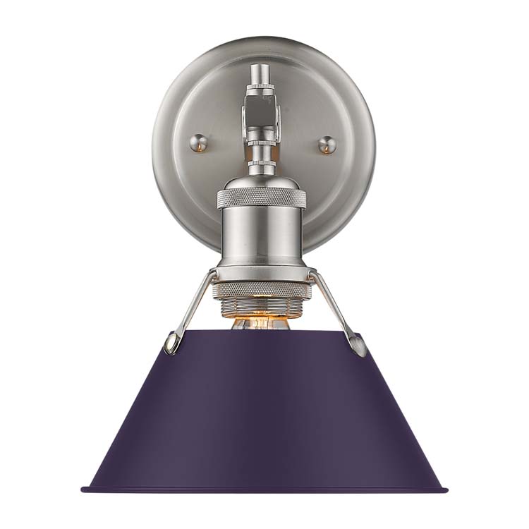 Yep by Golden Lighting Orwell 1-light Vanity in Pewter and Exotic Purple shade - - Golden Lighting