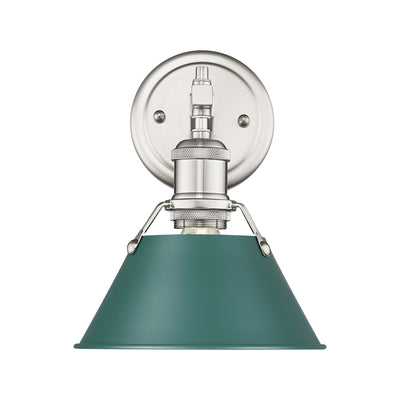 Yep by Golden Lighting Orwell 1-light Vanity in Pewter and Pine Green shade - - Golden Lighting