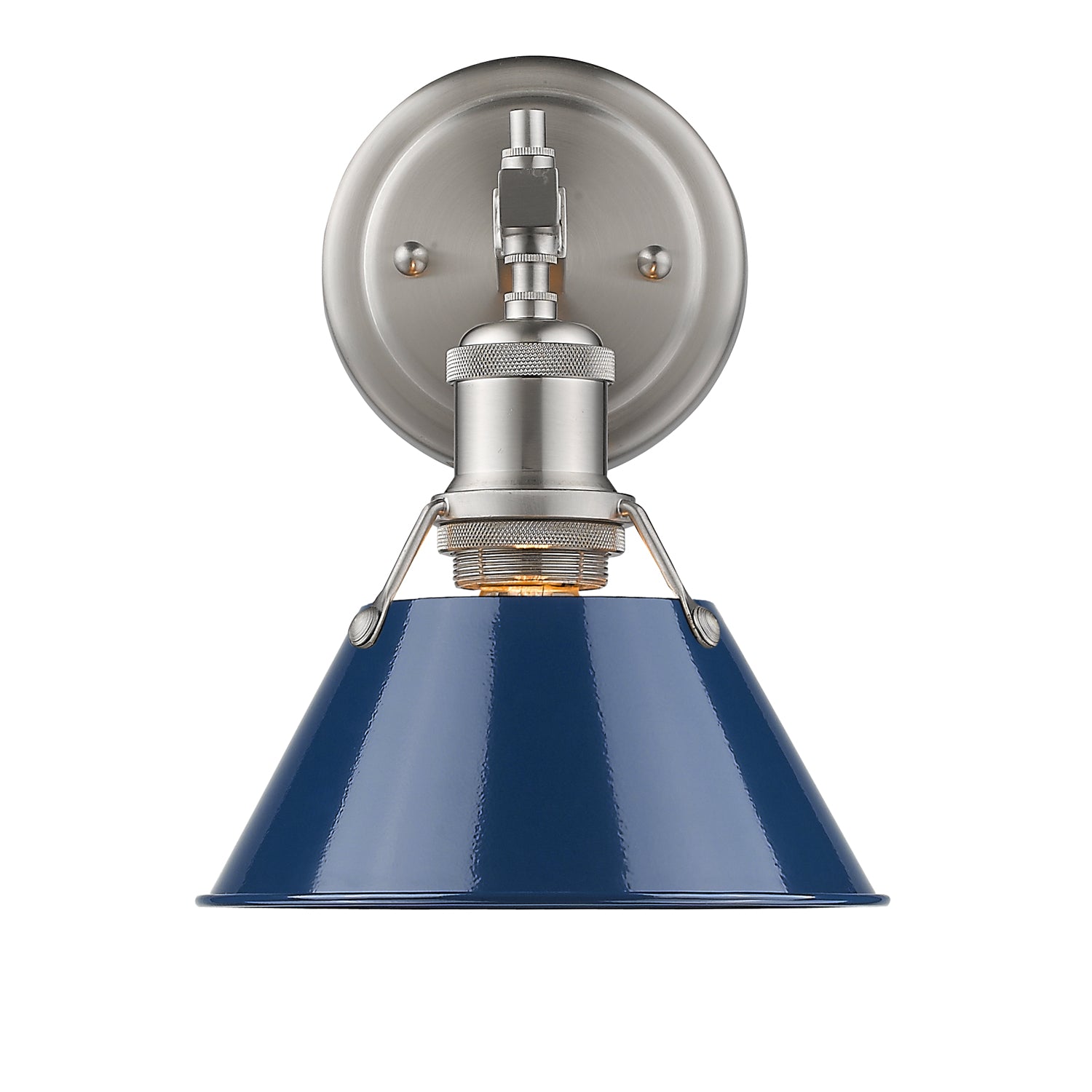 Yep by Golden Lighting Orwell 1-light Vanity in Pewter and Navy Blue shade - - Golden Lighting