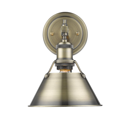 Orwell 1-Light Bath Vanity in Aged Brass - - Golden Lighting