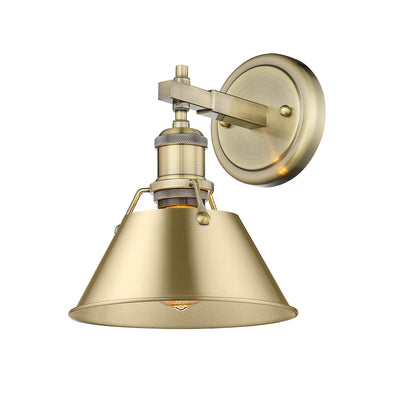 Yep by Golden Lighting Orwell 1-light Vanity in Aged Brass and Brushed Champagne Brass shade - Default Title - Golden Lighting