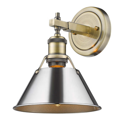 Yep by Golden Lighting Orwell 1-light Vanity in Aged Brass and Chrome shade - Default Title - Golden Lighting
