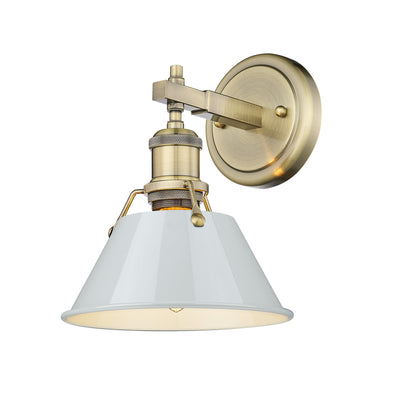 Yep by Golden Lighting Orwell 1-light Vanity in Aged Brass and Dusky Blue shade - Default Title - Golden Lighting