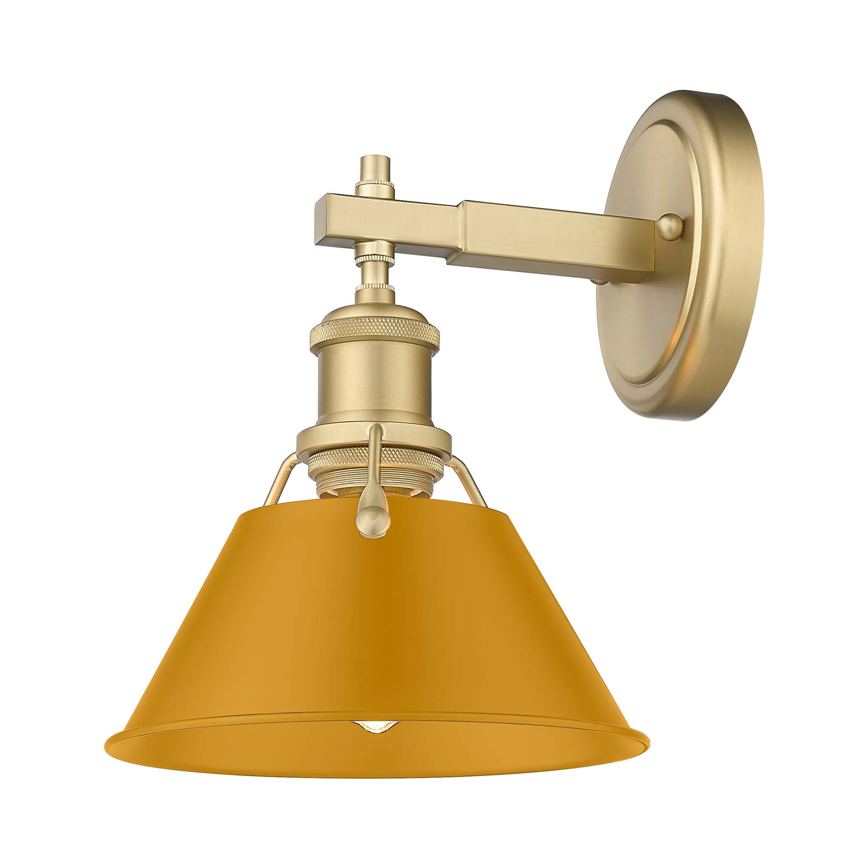 Yep by Golden Lighting Orwell 1-light Vanity in Brushed Champagne Brass and Auric Yellow shade