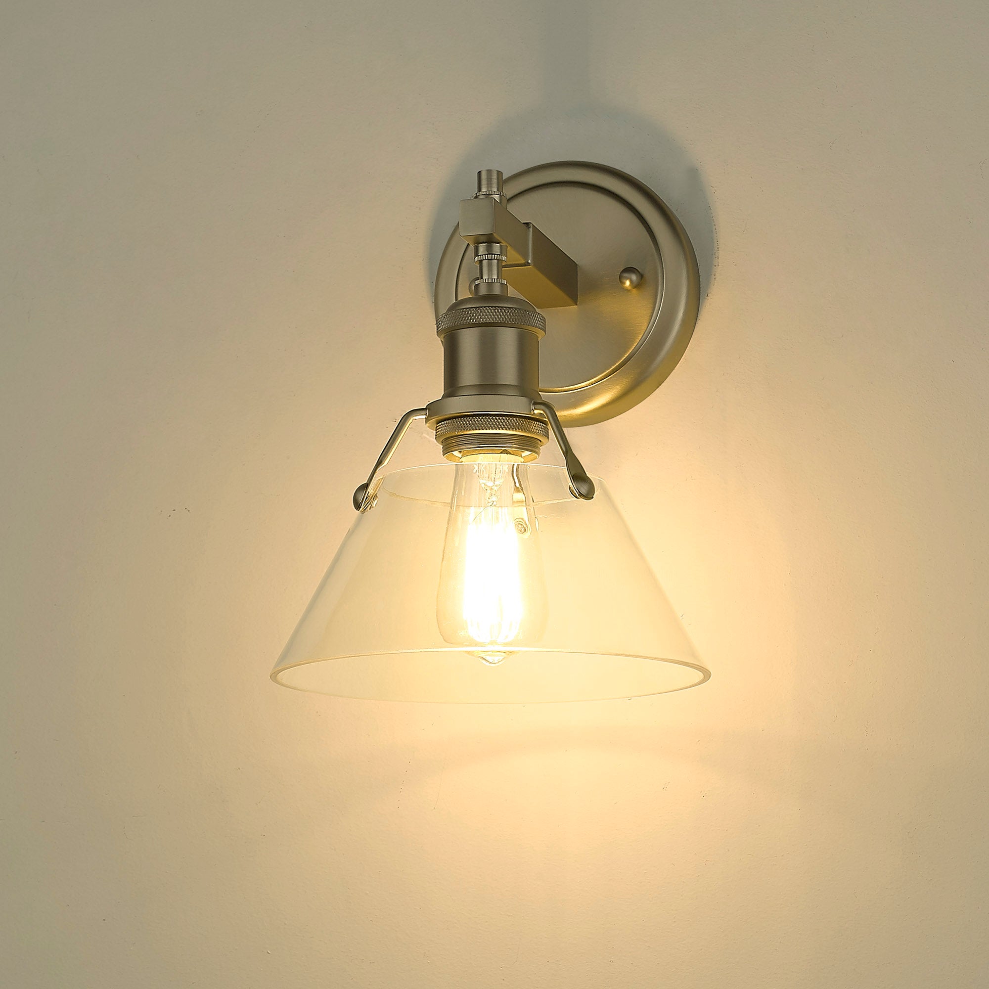 Yep by Golden Lighting Orwell 1-light Vanity in Brushed Champagne Brass and Clear Glass - - Golden Lighting