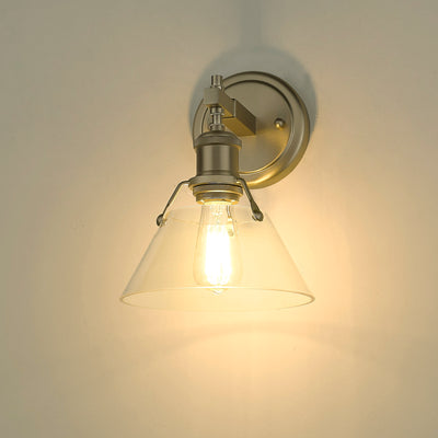 Yep by Golden Lighting Orwell 1-light Vanity in Brushed Champagne Brass and Clear Glass - - Golden Lighting