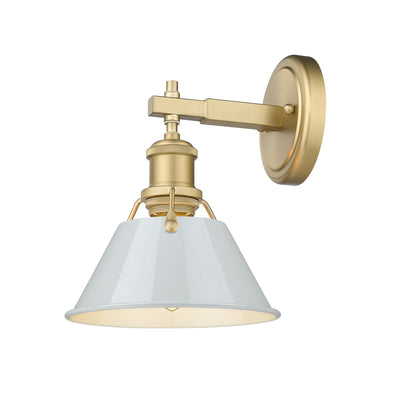 Yep by Golden Lighting Orwell 1-light Vanity in Brushed Champagne Brass and Dusky Blue shade - - Golden Lighting