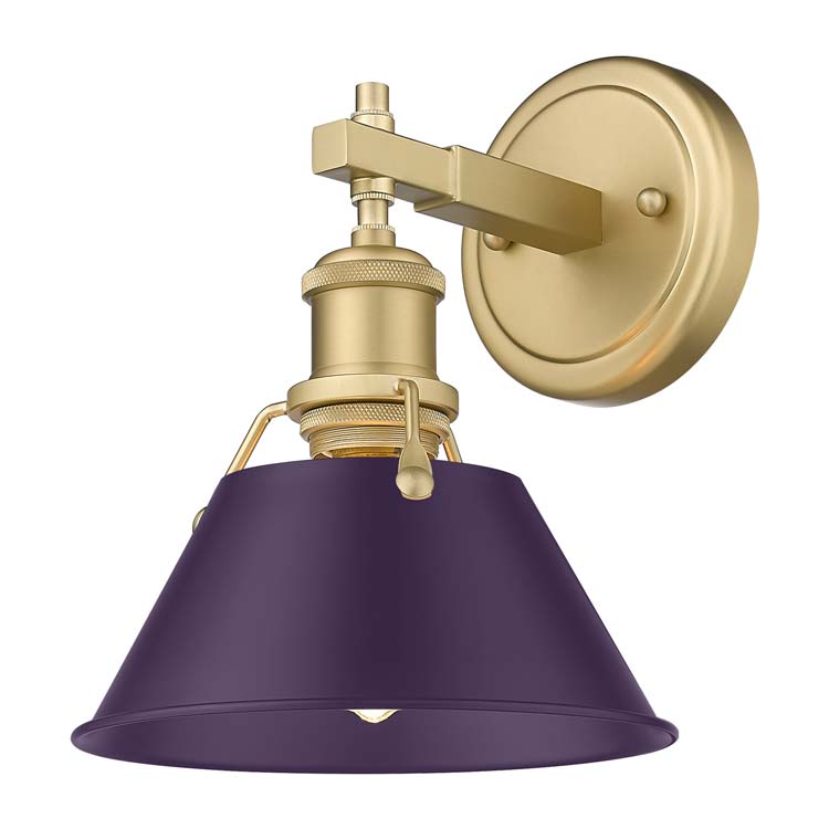 Yep by Golden Lighting Orwell 1-light Vanity in Brushed Champagne Brass and Exotic Purple shade