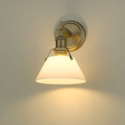 Yep by Golden Lighting Orwell 1-light Vanity in Brushed Champagne Brass and Opal Glass - - Golden Lighting