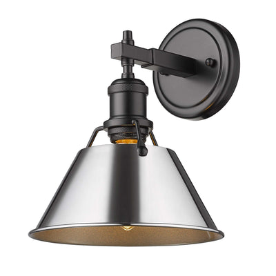 Yep by Golden Lighting Orwell 1-light Vanity in Matte Black and Chrome shade - Default Title - Golden Lighting