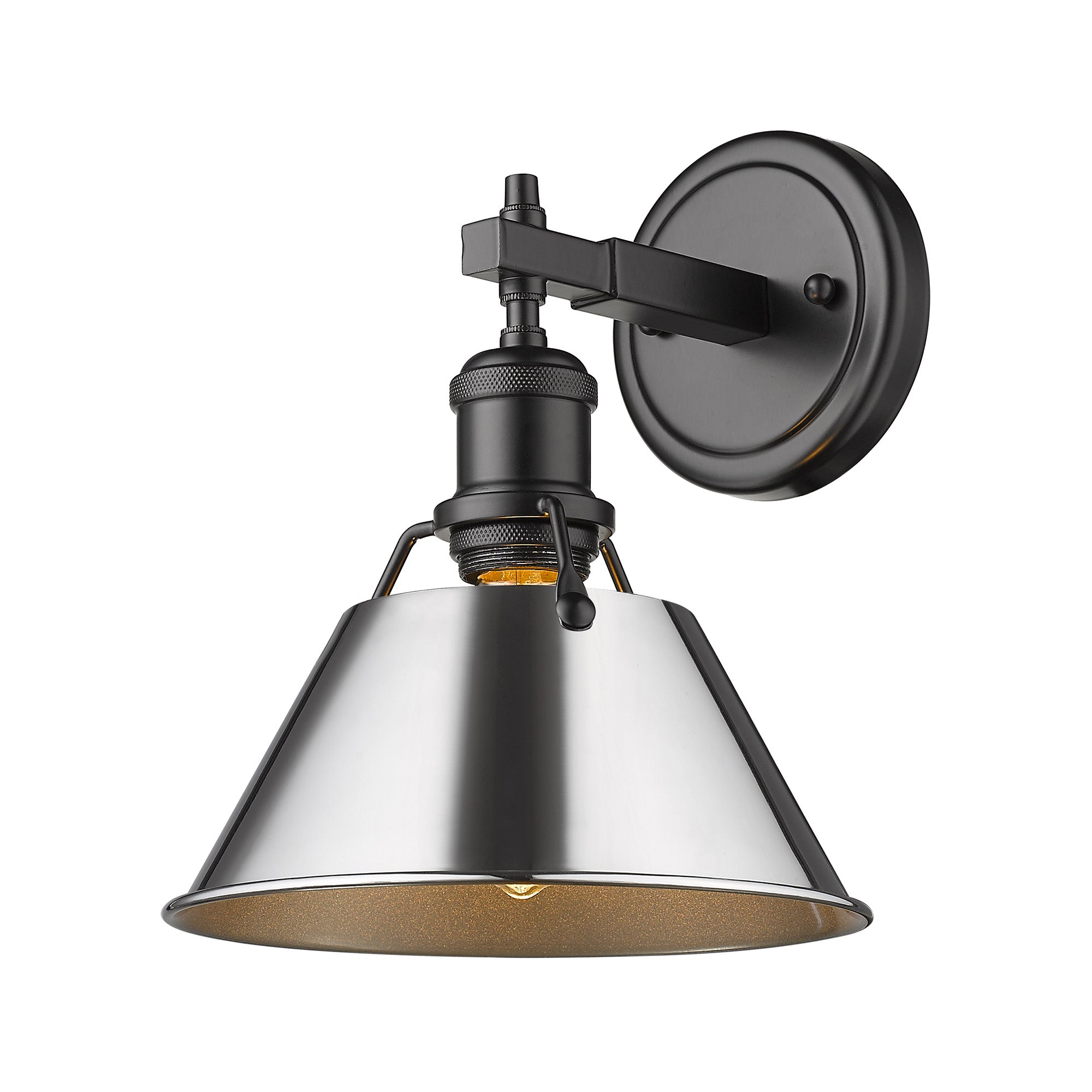Orwell 1-Light Bath Vanity in Matte Black with Chrome - Default Title - Golden Lighting