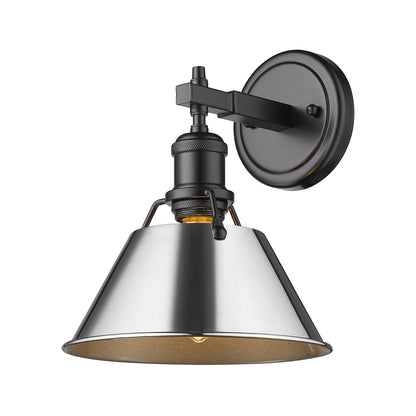 Orwell 1-Light Bath Vanity in Matte Black with Chrome - Default Title - Golden Lighting