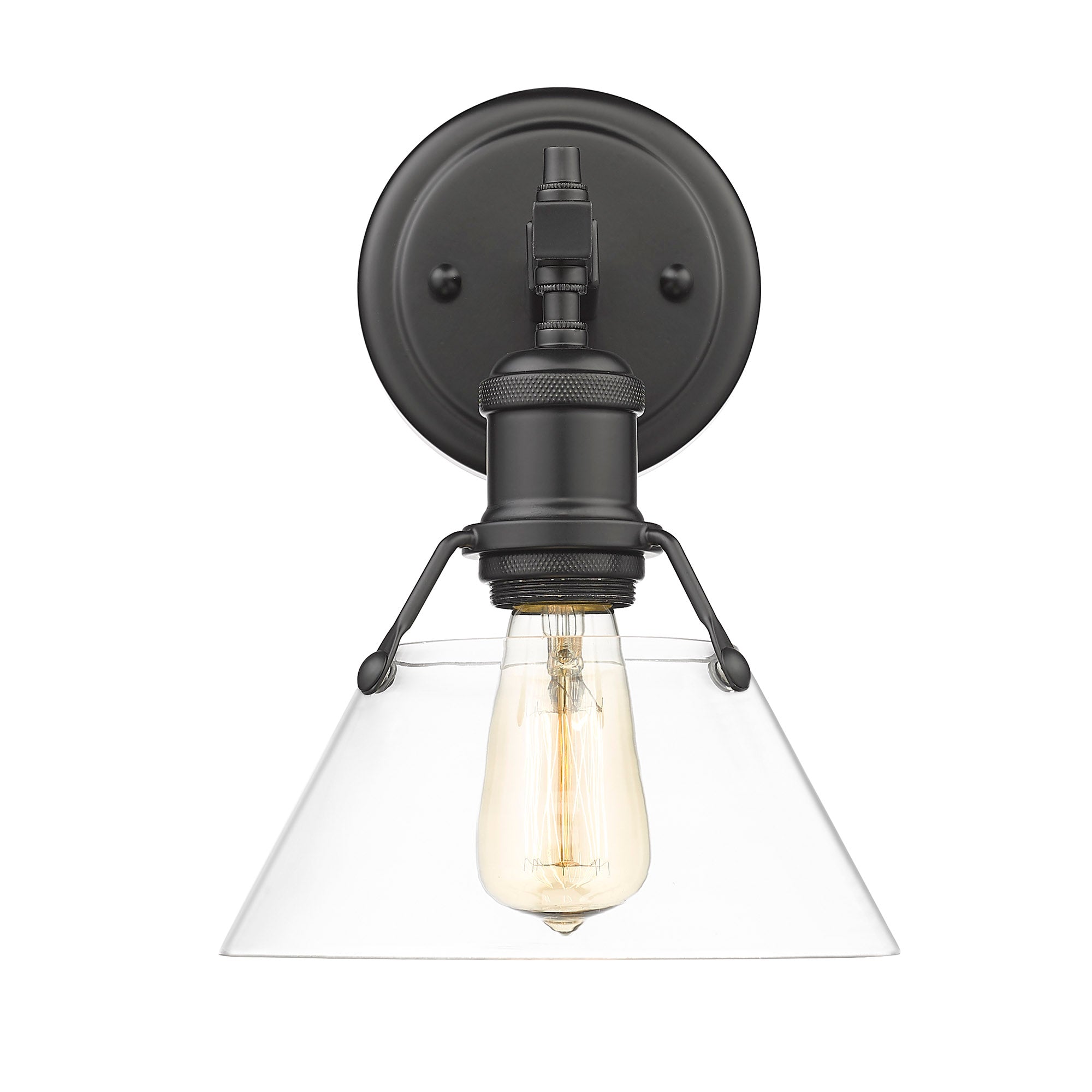 Orwell 1-Light Bath Vanity in Matte Black with Clear Glass - Default Title - Golden Lighting