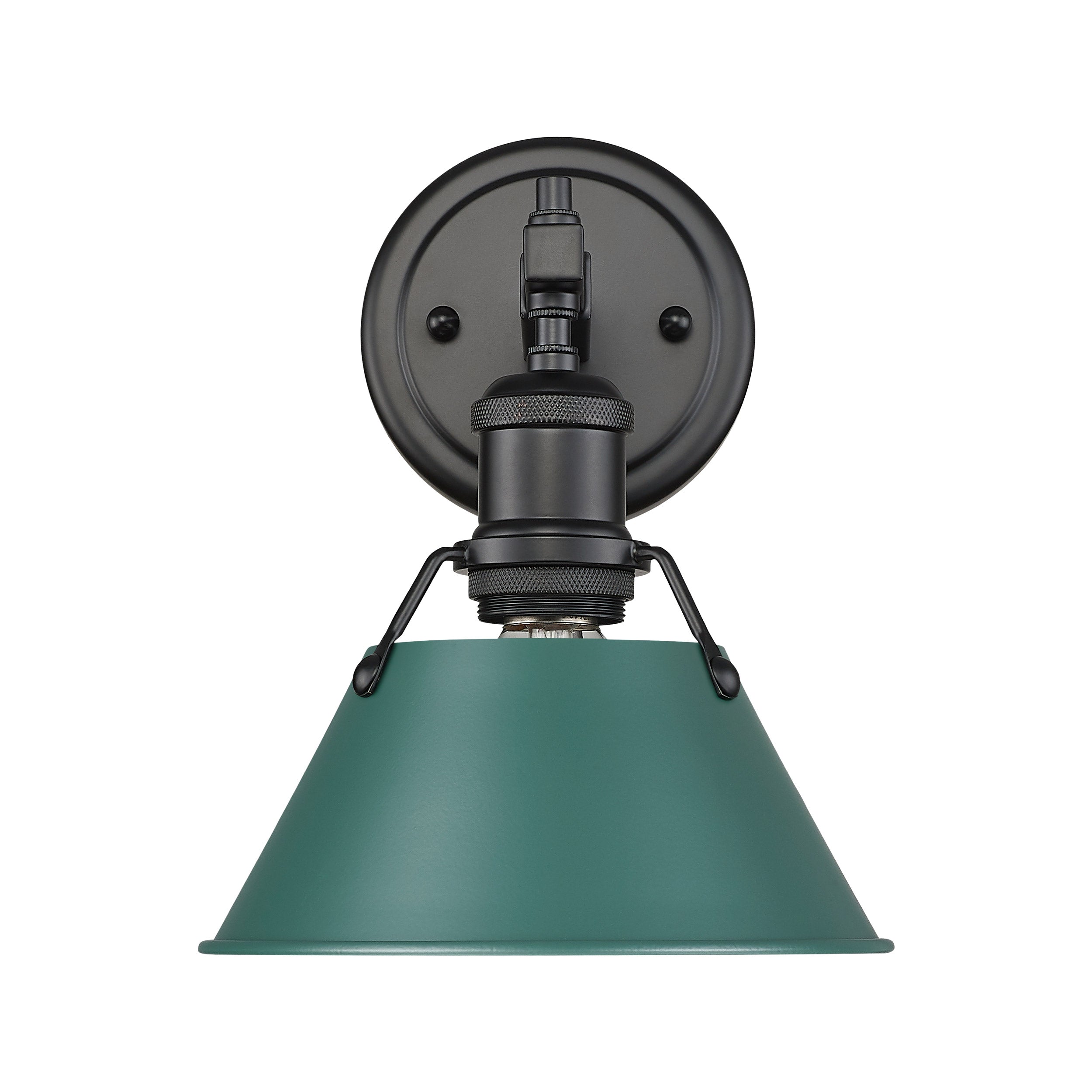 Orwell 1-Light Bath Vanity in Matte Black with Pine Green - - Golden Lighting