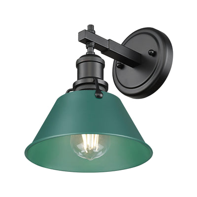 Yep by Golden Lighting Orwell 1-light Vanity in Matte Black and Pine Green shade - Default Title - Golden Lighting