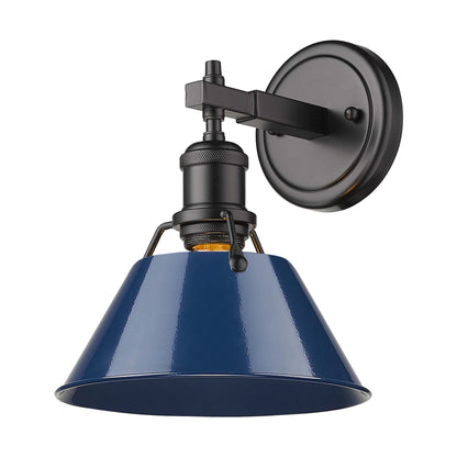 Yep by Golden Lighting Orwell 1-light Vanity in Matte Black and Navy Blue shade - - Golden Lighting
