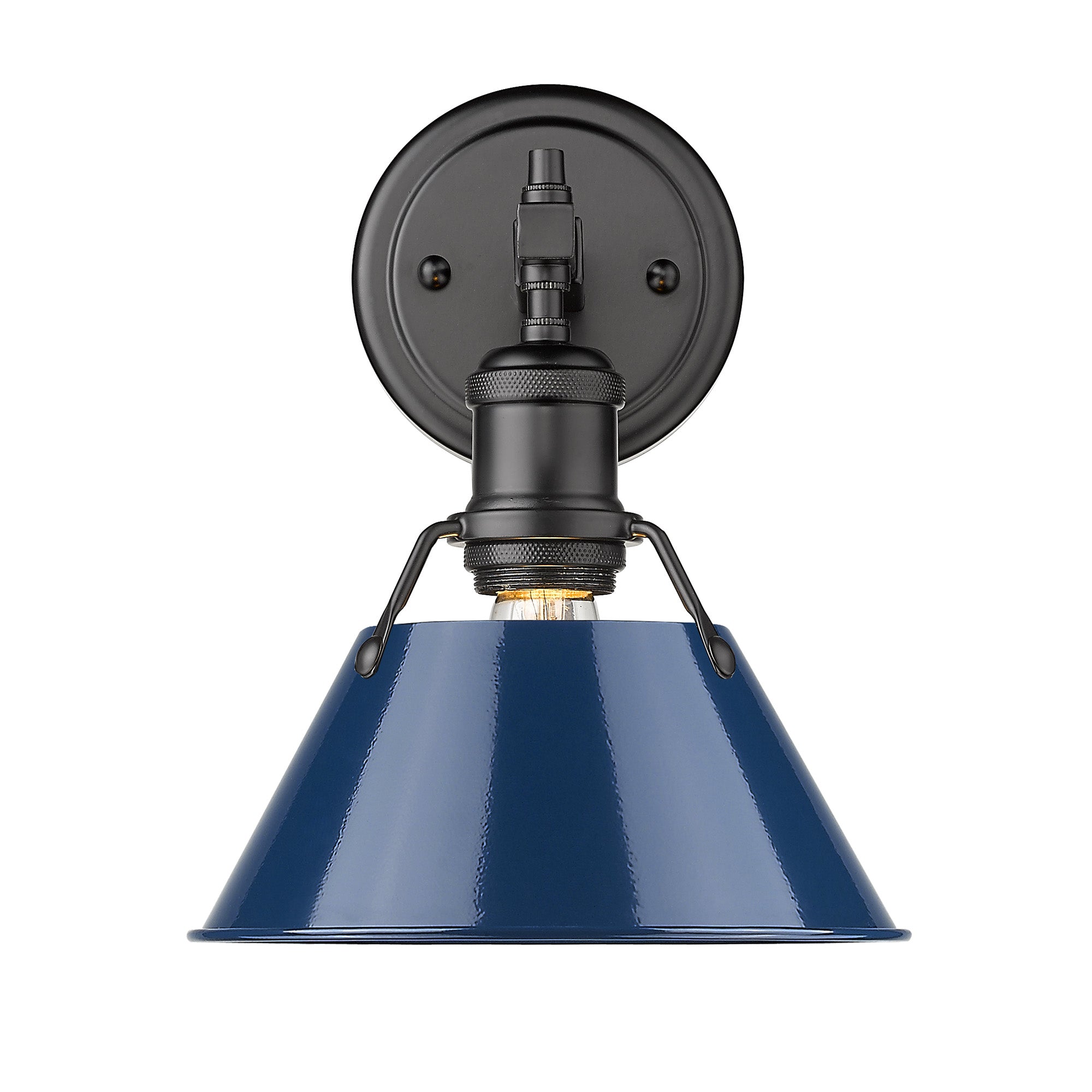 Orwell 1-Light Bath Vanity in Matte Black with Matte Navy - - Golden Lighting