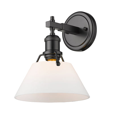 Yep by Golden Lighting Orwell 1-light Vanity in Matte Black and Opal Glass - Default Title - Golden Lighting