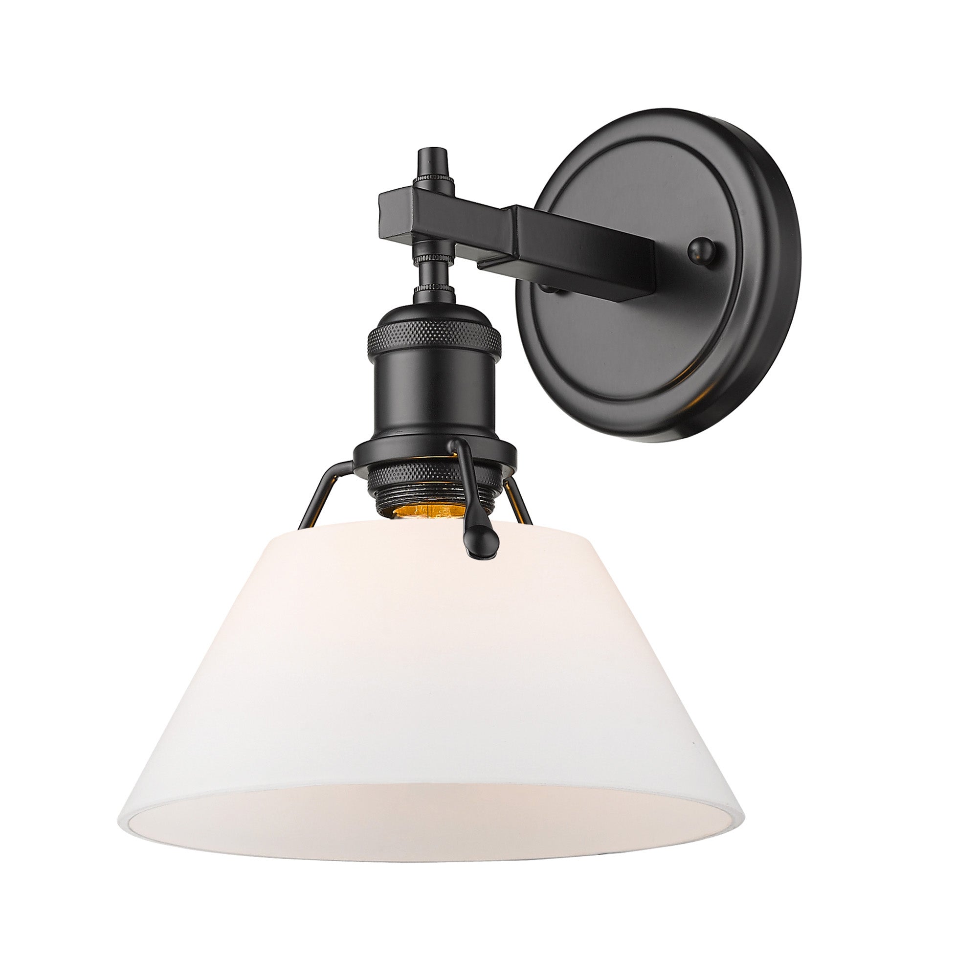 Orwell 1-Light Bath Vanity in Matte Black with Opal Glass - Default Title - Golden Lighting