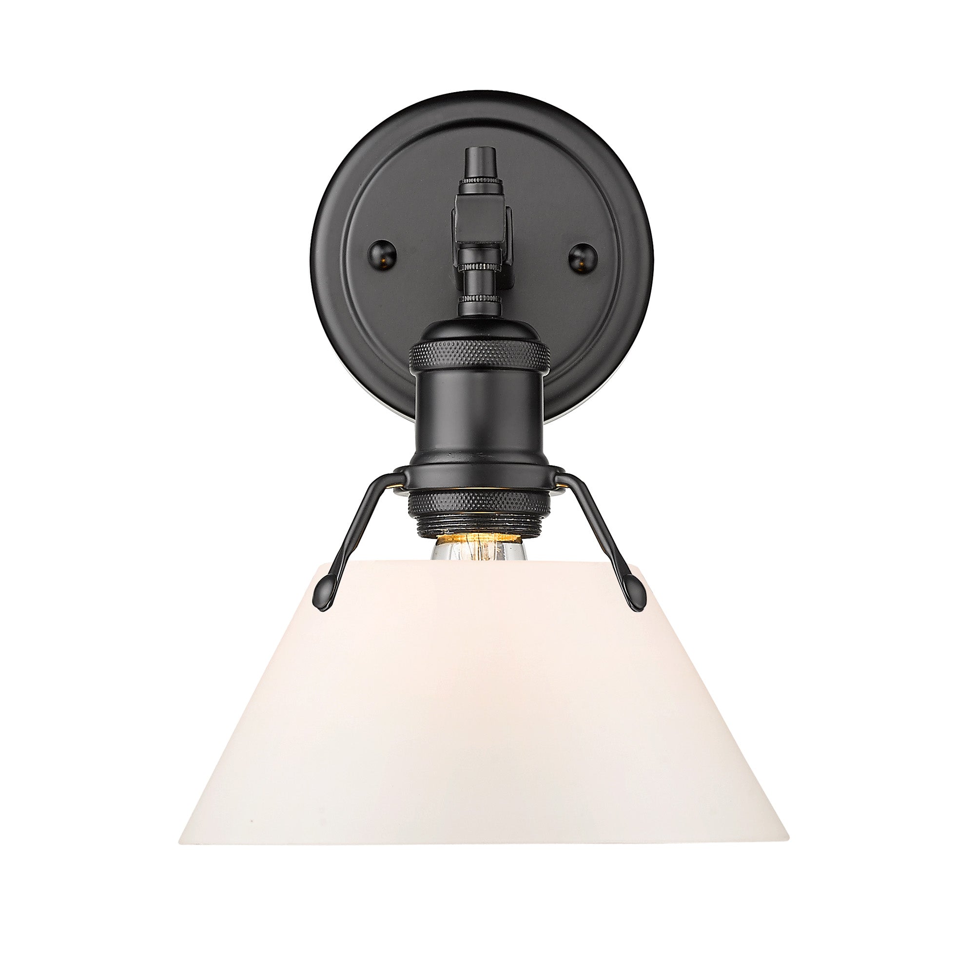 Orwell 1-Light Bath Vanity in Matte Black with Opal Glass - - Golden Lighting