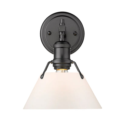 Orwell 1-Light Bath Vanity in Matte Black with Opal Glass - - Golden Lighting
