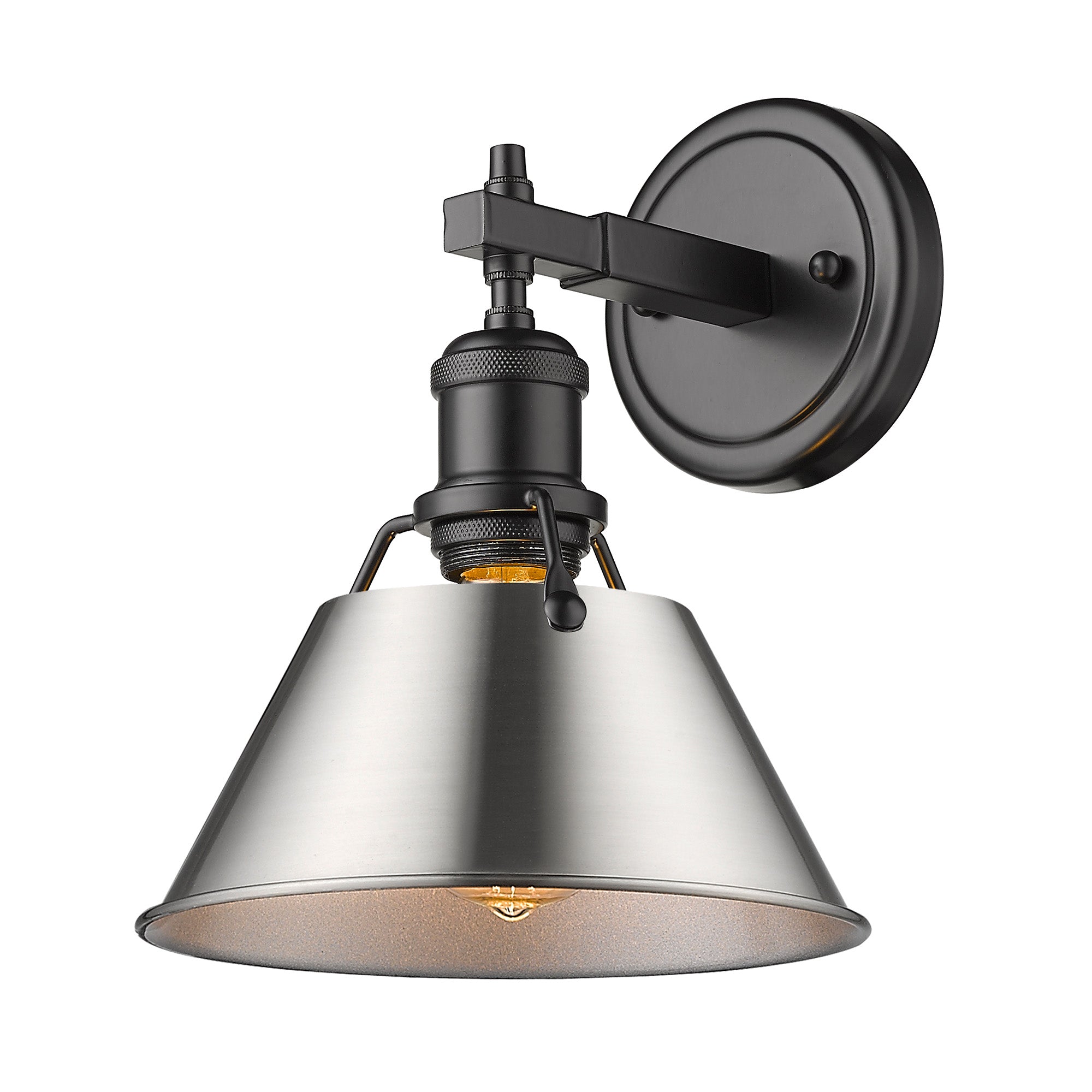 Orwell 1-Light Bath Vanity in Matte Black with Pewter - Default Title - Golden Lighting