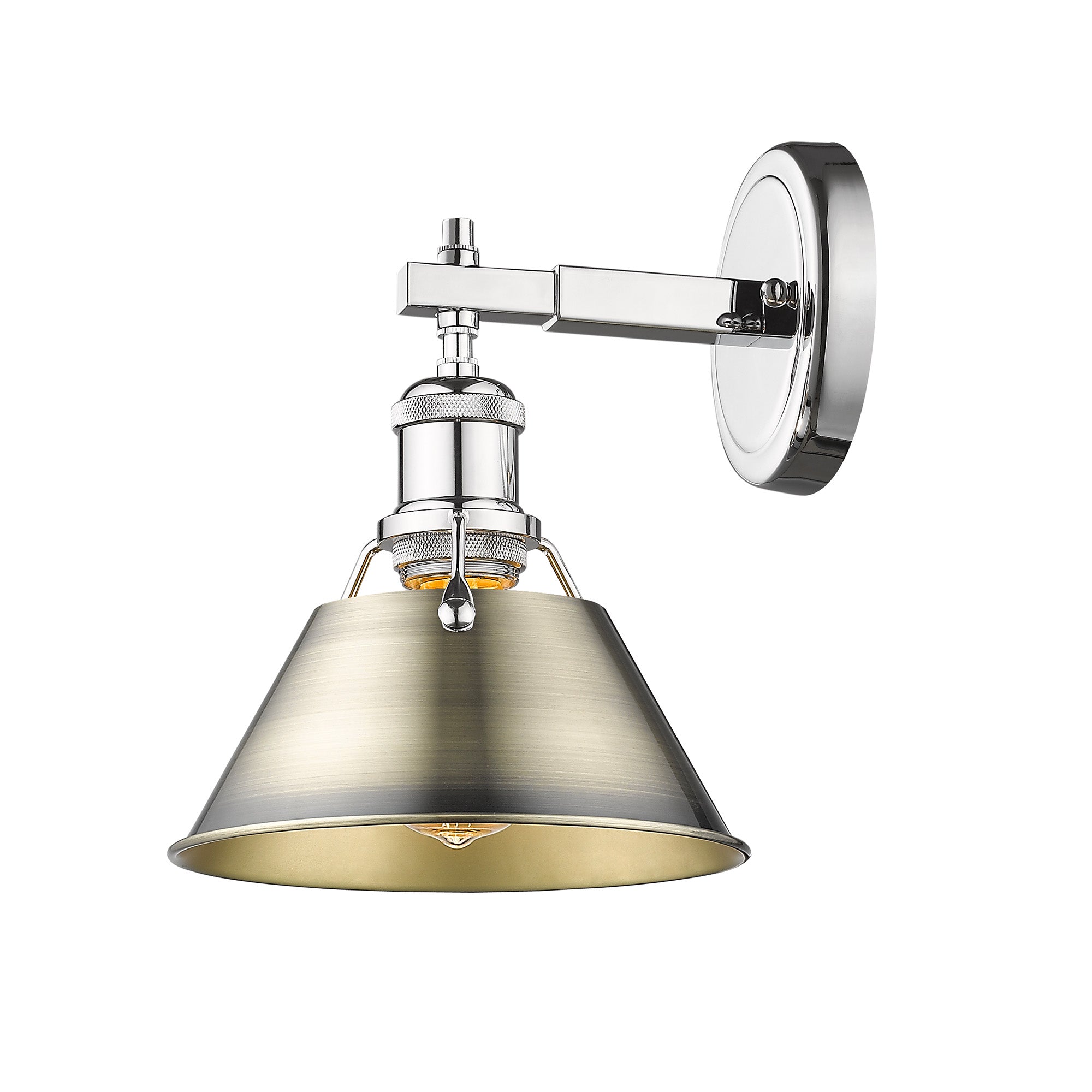 Yep by Golden Lighting Orwell 1-light Vanity in Chrome and Aged Brass shade - - Golden Lighting