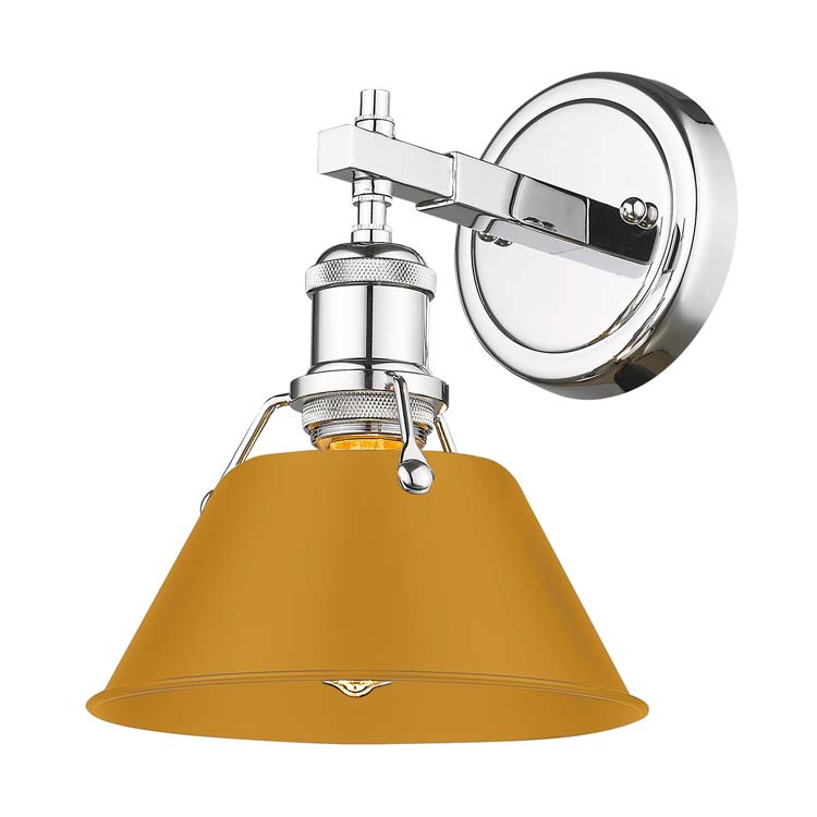 Yep by Golden Lighting Orwell 1-light Vanity in Chrome and Auric Yellow shade