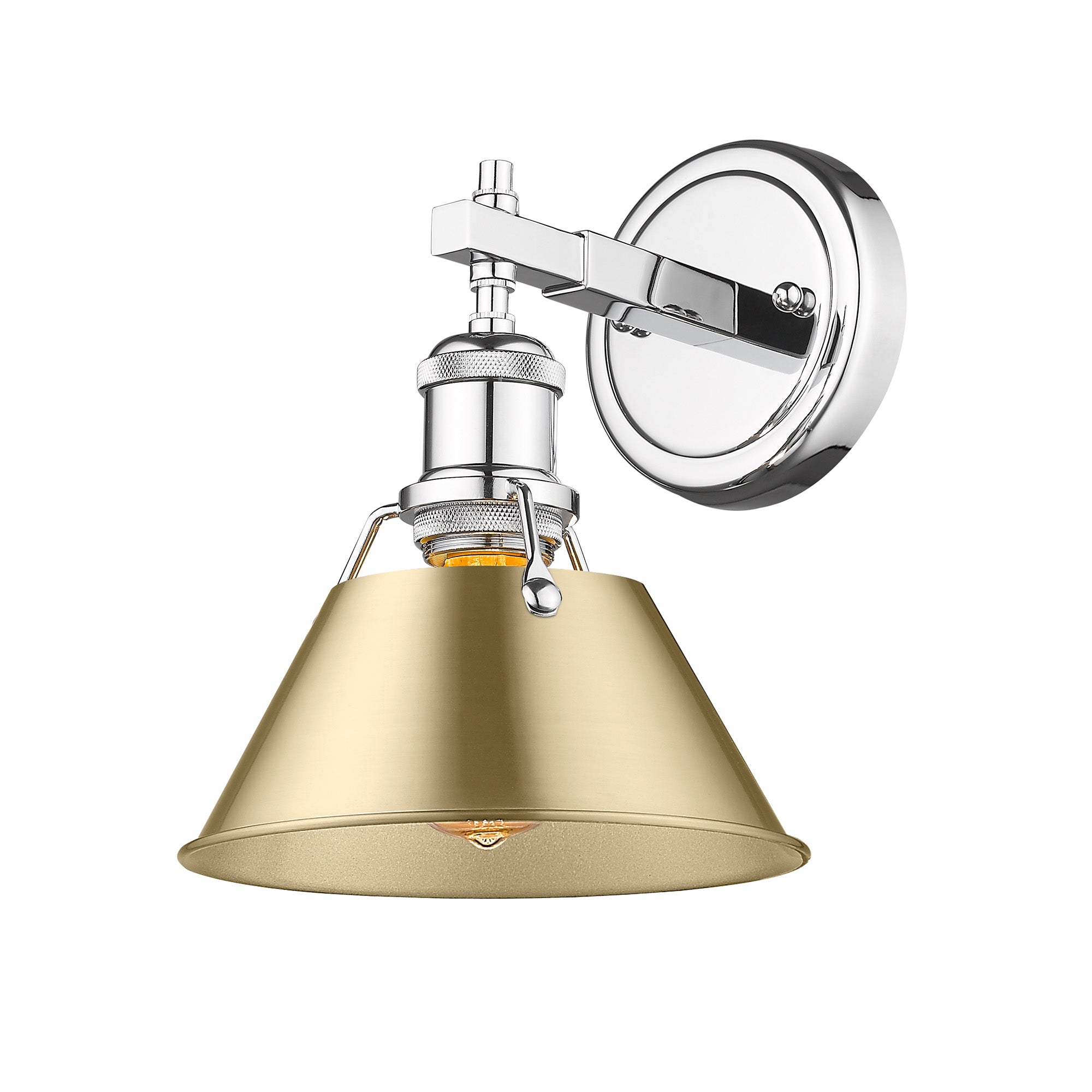 Orwell 1-Light Bath Vanity in Chrome with Brushed Champagne Bronze - - Golden Lighting