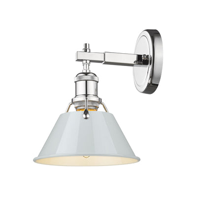 Orwell 1-Light Bath Vanity in Chrome with Dusky Blue - Default Title - Golden Lighting
