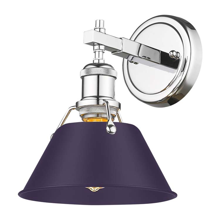 Yep by Golden Lighting Orwell 1-light Vanity in Chrome and Exotic Purple shade