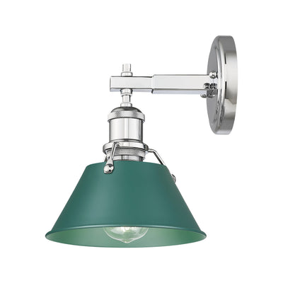 Yep by Golden Lighting Orwell 1-light Vanity in Chrome and Pine Green shade - - Golden Lighting