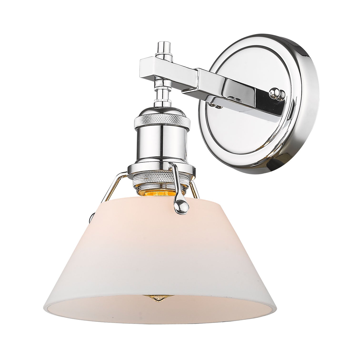 Orwell 1-Light Bath Vanity in Chrome with Opal Glass - Default Title - Golden Lighting