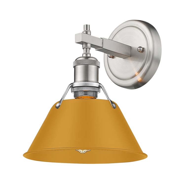 Yep by Golden Lighting Orwell 1-light Vanity in Pewter and Auric Yellow shade