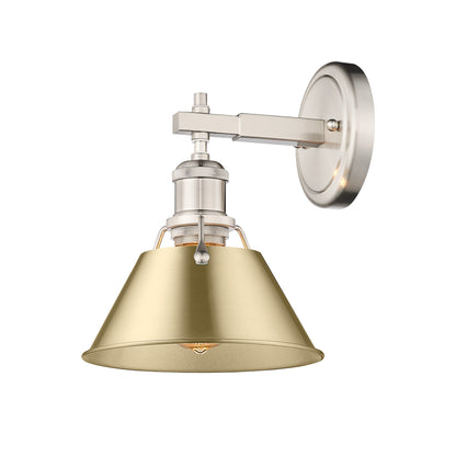 Yep by Golden Lighting Orwell 1-light Vanity in Pewter and Brushed Champagne Brass shade - - Golden Lighting