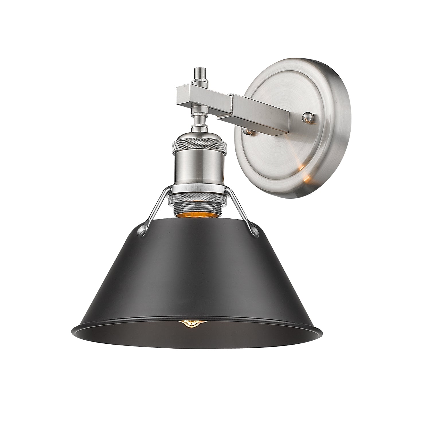 Yep by Golden Lighting Orwell 1-light Vanity in Pewter and Matte Black shade