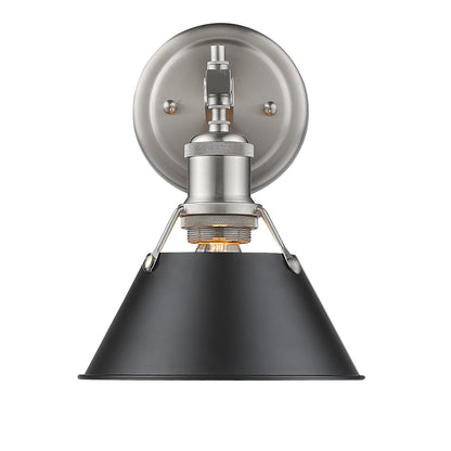 Orwell 1-Light Bath Vanity in Pewter with Matte Black - - Golden Lighting