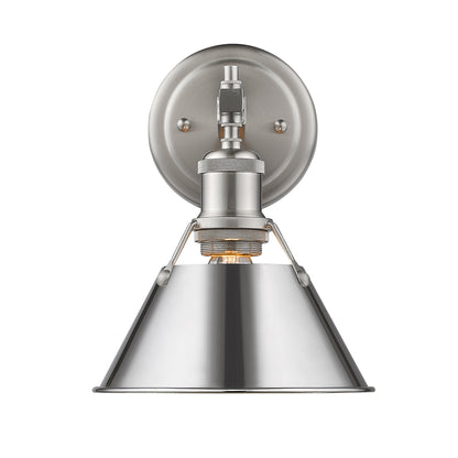 Orwell 1-Light Bath Vanity in Pewter with Chrome - - Golden Lighting