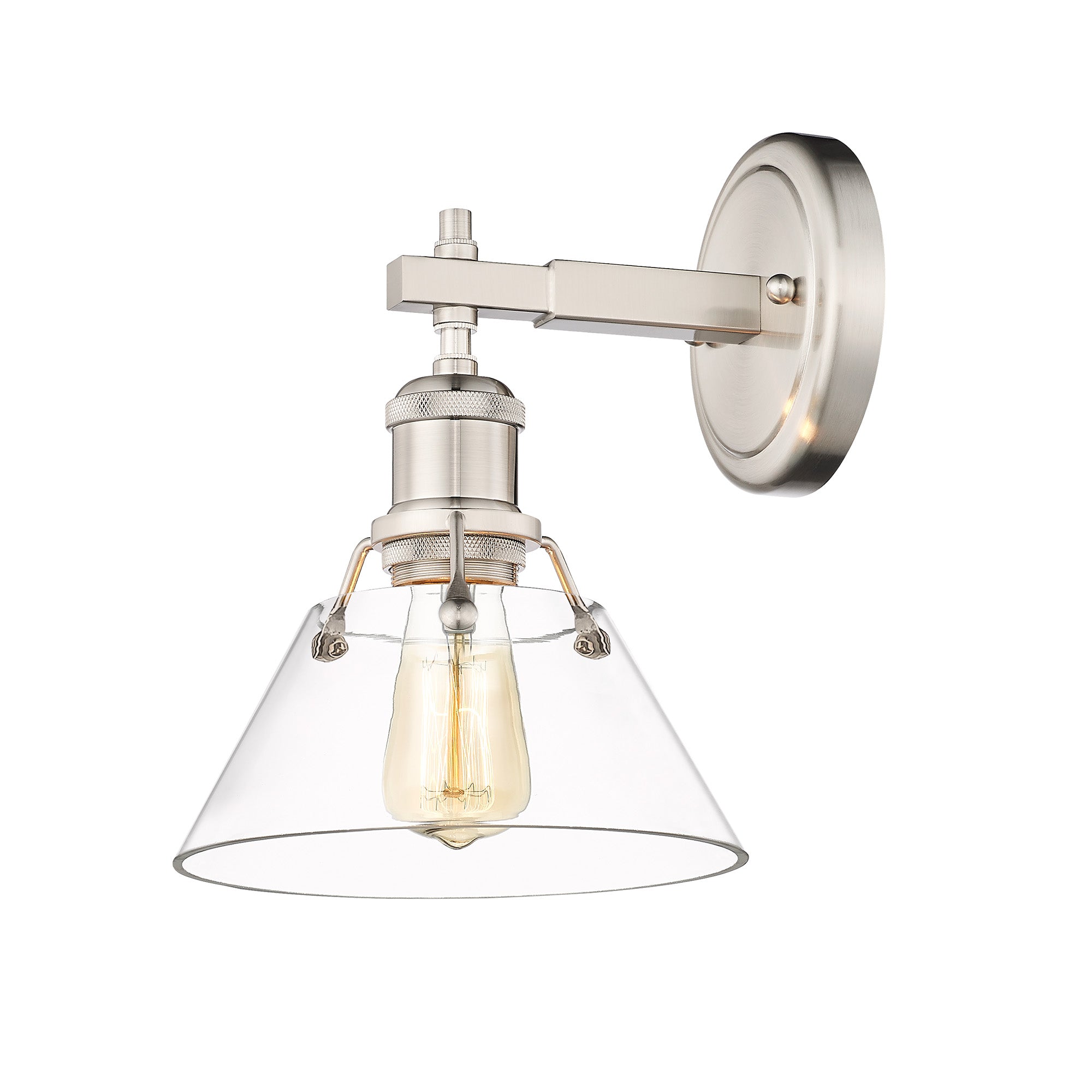 Orwell 1-Light Bath Vanity in Pewter with Clear Glass - Default Title - Golden Lighting