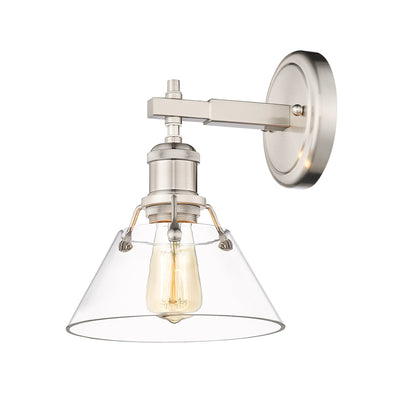 Orwell 1-Light Bath Vanity in Pewter with Clear Glass - Default Title - Golden Lighting