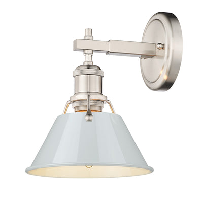 Yep by Golden Lighting Orwell 1-light Vanity in Pewter and Dusky Blue shade - - Golden Lighting