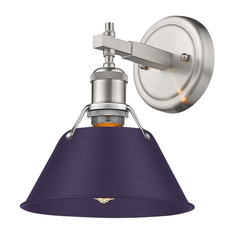 Yep by Golden Lighting Orwell 1-light Vanity in Pewter and Exotic Purple shade