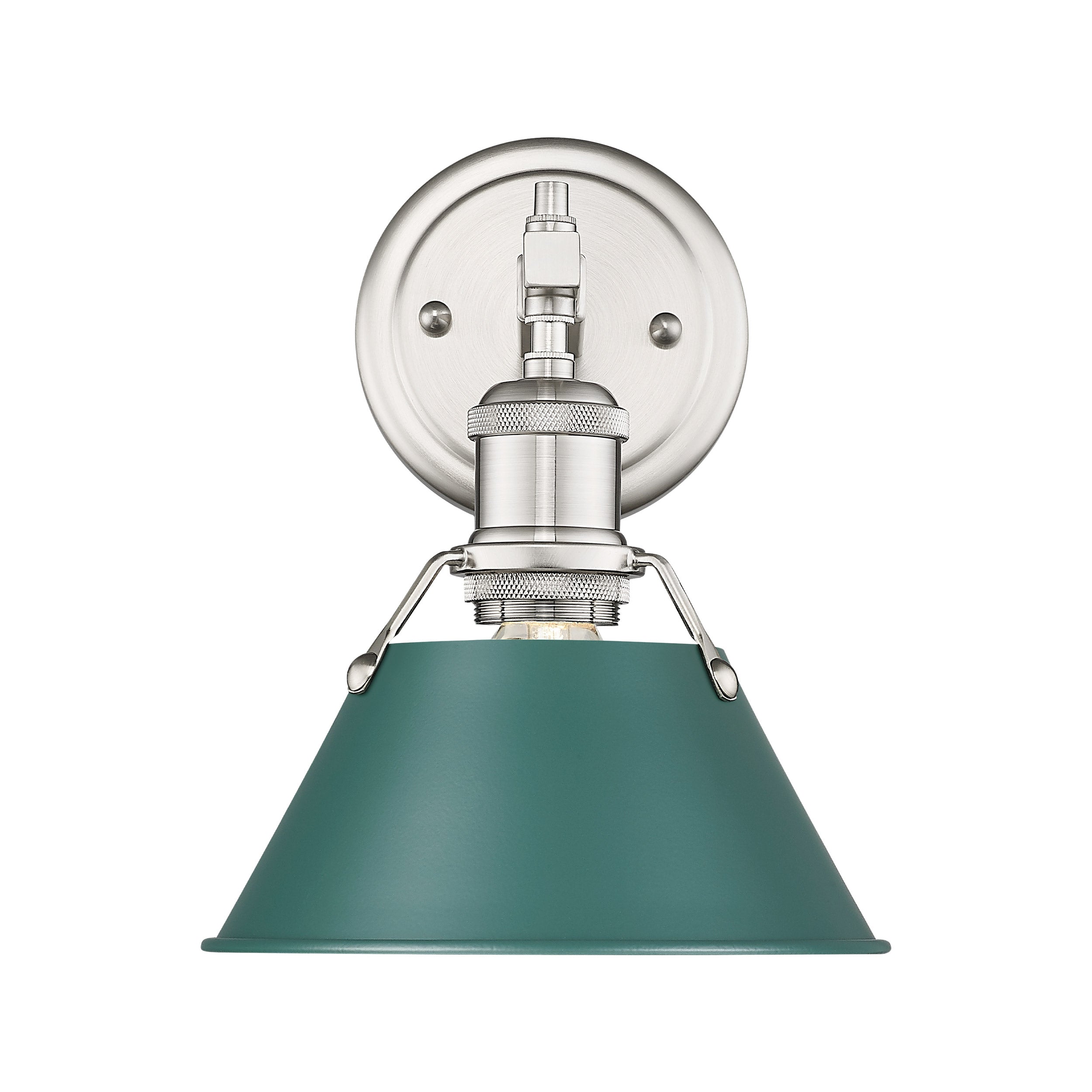 Orwell 1-Light Bath Vanity in Pewter with Pine Green - - Golden Lighting