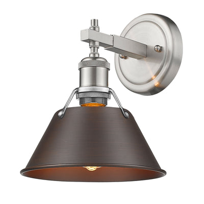 Yep by Golden Lighting Orwell 1-light Vanity in Pewter and Rubbed Bronze shade - Default Title - Golden Lighting