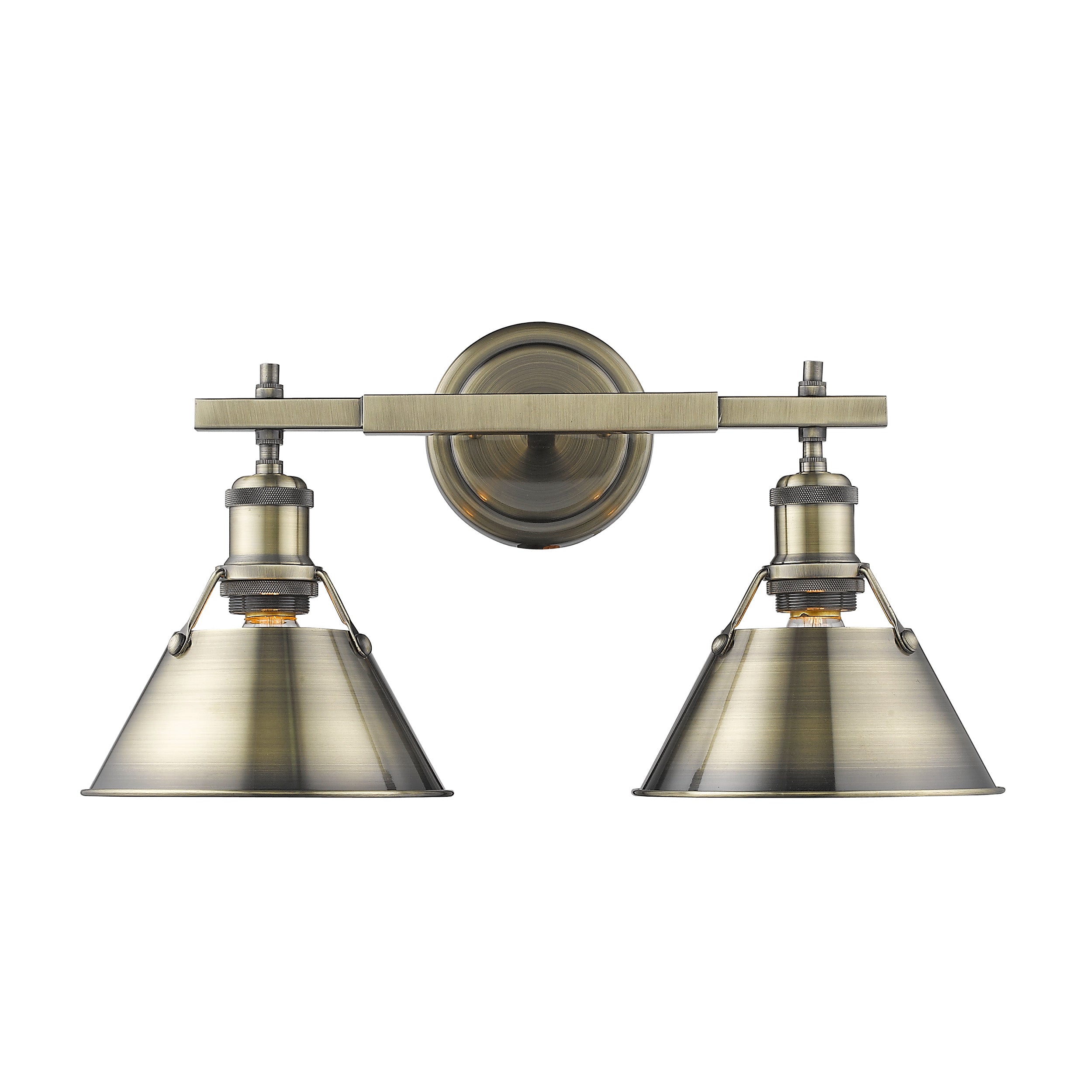 Yep by Golden Lighting Orwell 2-light Vanity in Aged Brass - - Golden Lighting