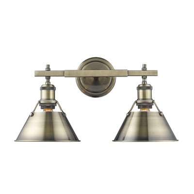 Yep by Golden Lighting Orwell 2-light Vanity in Aged Brass - - Golden Lighting