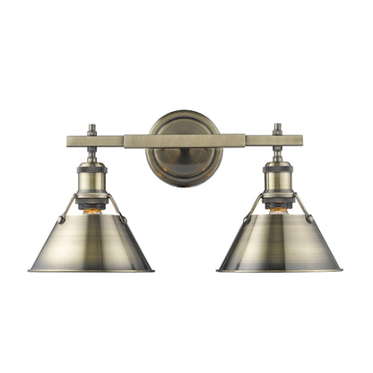 Yep by Golden Lighting Orwell 2-light Vanity in Aged Brass - - Golden Lighting