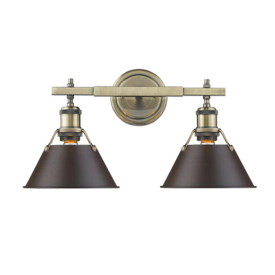 Yep by Golden Lighting Orwell 2-light Vanity in Aged Brass and Rubbed Bronze shade - - Golden Lighting