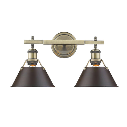 Yep by Golden Lighting Orwell 2-light Vanity in Aged Brass and Rubbed Bronze shade - - Golden Lighting