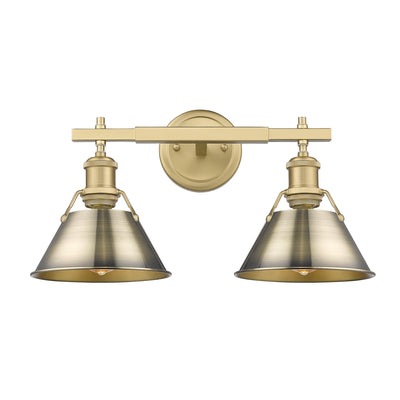 Yep by Golden Lighting Orwell 2-light Vanity in Brushed Champagne Brass and Aged Brass shade - - Golden Lighting
